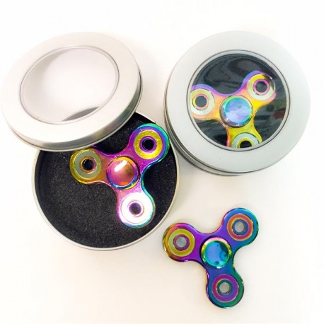 Spinner i rund æske - Multi Metallic - Fidget Spinners