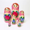 6 stk. Babushka dukker - Lyserød 