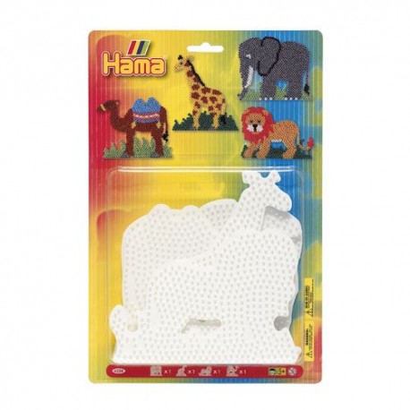 Elefant, giraf, løve og kamel - Midi stiftplader - Hama