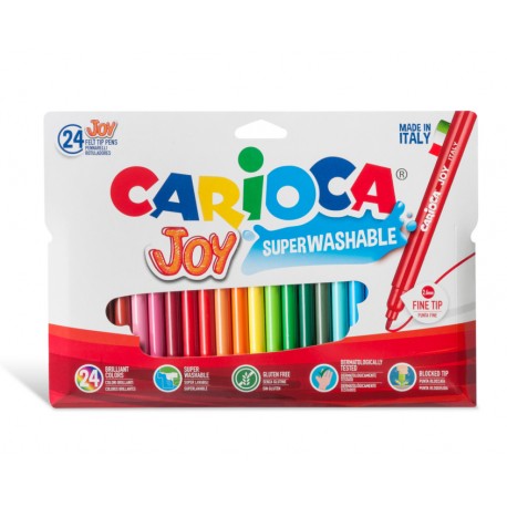 Vaskbare tusser - 24 farver i æske - Carioca