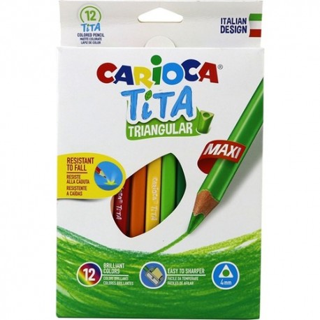 12 trekantede farveblyanter - Carioca