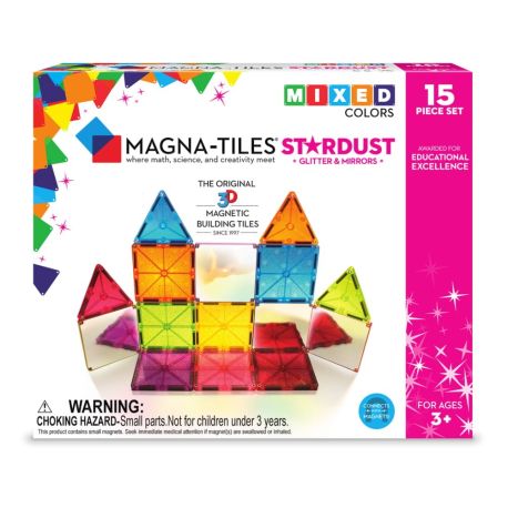 Stardust med glimmer & spejle - Byggemagneter 15 stk. - Magna-Tiles