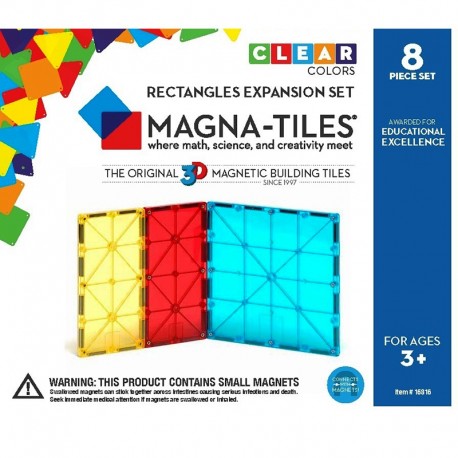 Byggemagneter ekstra dele - 8 stk. (firkanter og rektangler) - Magna-Tiles