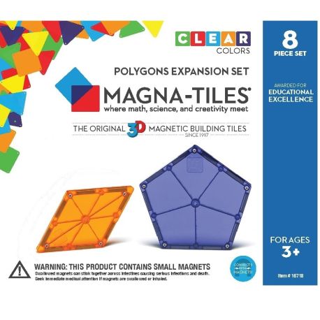 Byggemagneter ekstra dele - 8 stk. (Polygoner) - Magna-Tiles