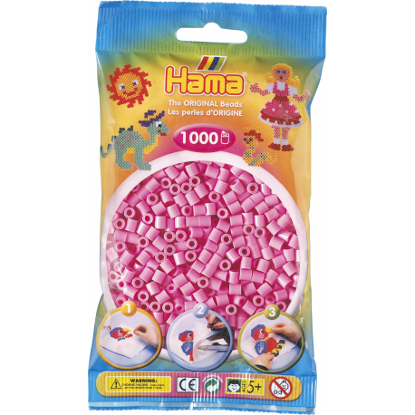 Pastel pink midi perler - 1000 stk. i pose - Hama