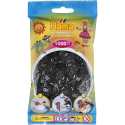 Sorte midi perler - 1000 stk. i pose - Hama
