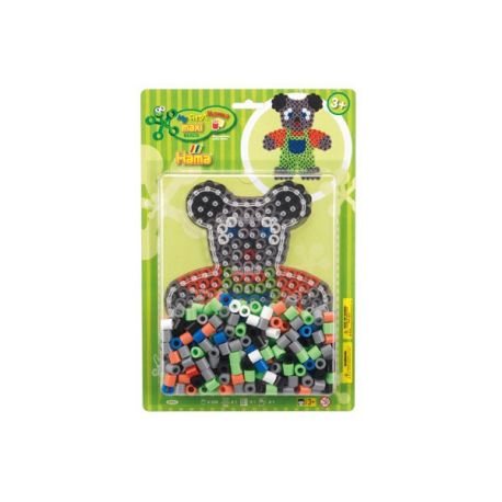 Bamse - 250 maxi perler + plade - Hama