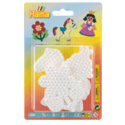 Prinsesse, blomst og hest - Midi stiftplader - Hama