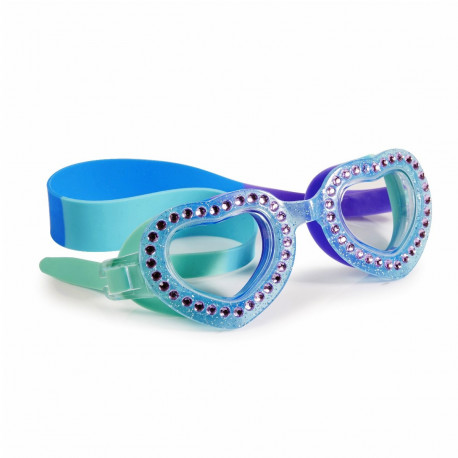 Mint & blå hjerte svømmebrille - Bling2O