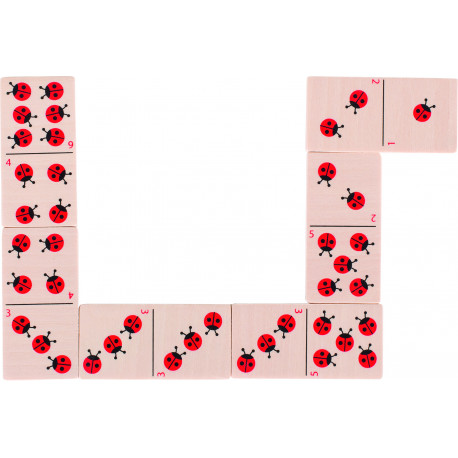 Mariehøne domino - Klassisk spil i træ - Goki