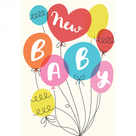 New baby - Party balloons - Kort & Kuvert