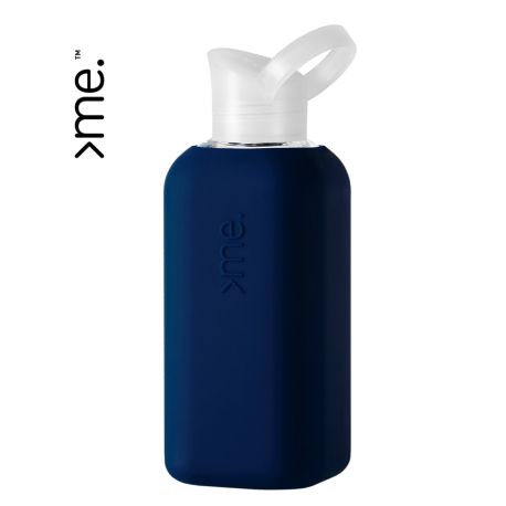 Navy - Me drikkeflaske i glas & silicone - Squireme