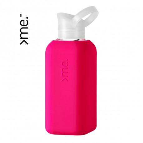 Pink - Me drikkeflaske i glas & silicone - Squireme