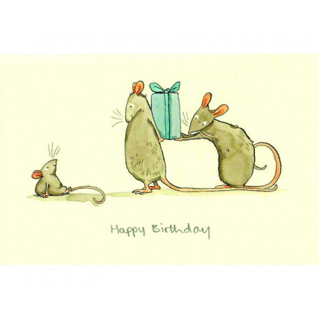 Happy Birthday mus - Kort & kuvert