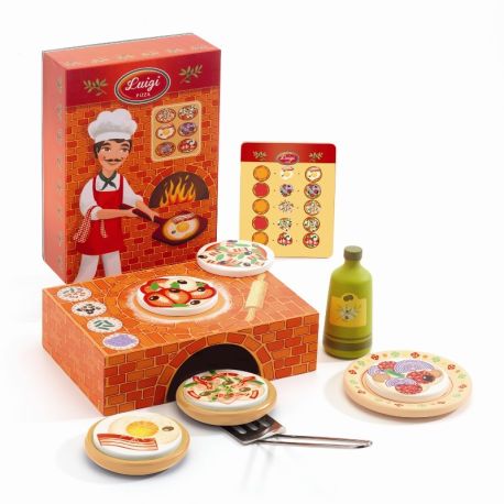 Luigi Pizza med tilbehør - Legemad - Djeco