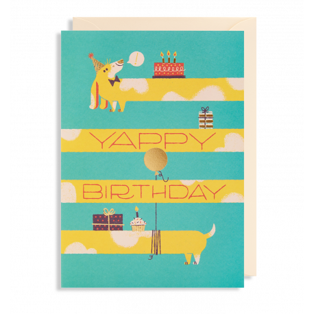 Fødselsdagskort med hund - Kort & kuvert - Lagom