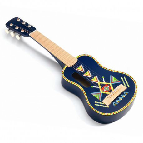 Blå guitar i træ - Musikinstrument - Djeco