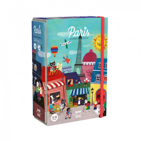 Paris Night & Day - 2-sidet puslespil 36 brikker - Londji