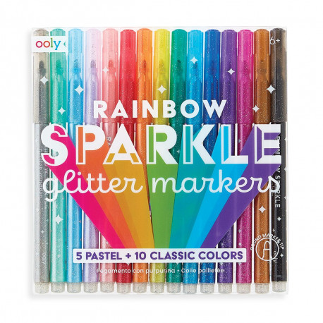 15 Rainbow Sparkle Glitter tuscher - Ooly