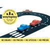 Vejens konge 40 dele - Fleksibel vejbane i rågummi - Waytoplay