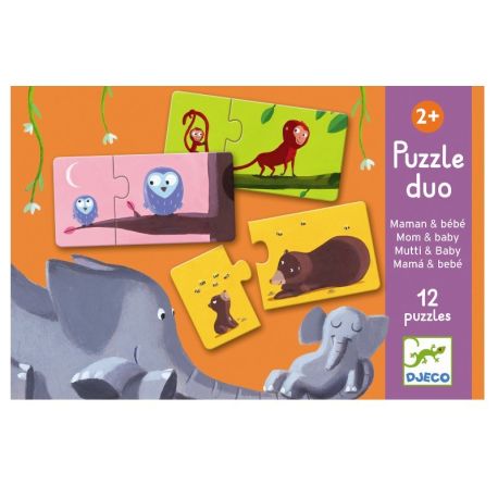 Mor & baby - 12 Puslespil (2-3 år)- Djeco
