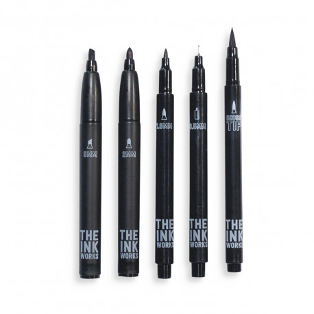 The Ink Works - 5 sorte tuscher med forskellige tip - Ooly