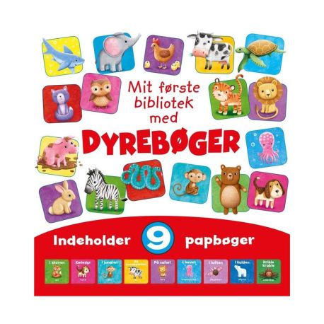 Mit første bibliotek med dyrebøger (9 papbøger) - Carlsen