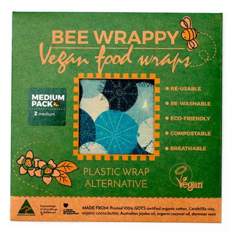 Vegansk genbrugeligt madpapir - 2 stk. medium - Bee Wrappy