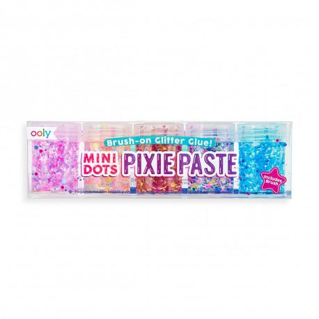 Mini Pixie Paste - 5 glimmerlim & pensel - Ooly