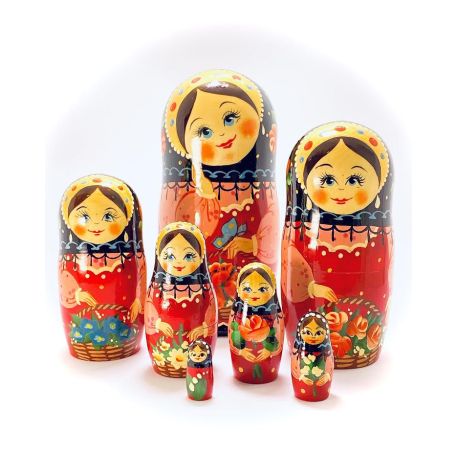 4 stk. Babushka dukker - Coral