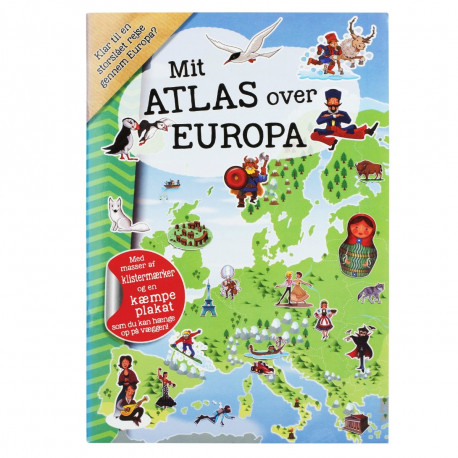 Mit atlas over Europa - Aktivitetsbog med stickers - Karrusel Forlag