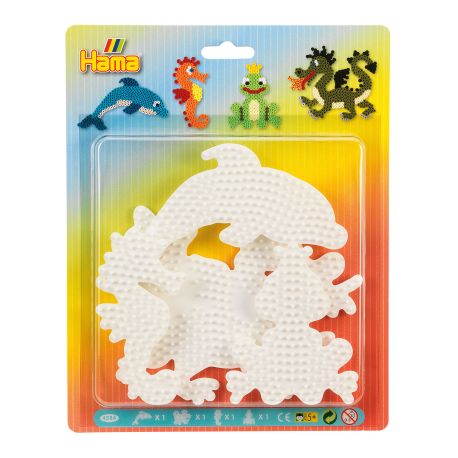 Delfin, søhest, frø og drage - Midi perleplader - Hama