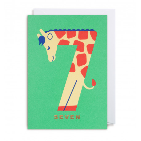 Giraf 7 år - Kort & kuvert - Lagom