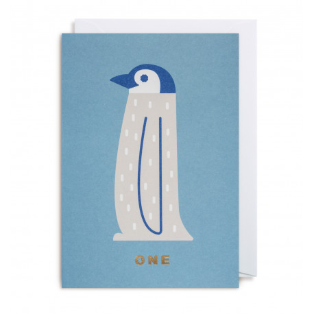 Pingvin 1 år - Kort & kuvert - Lagom