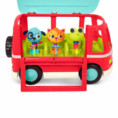 Bus med melodi & lys samt 3 figurer - B. Toys