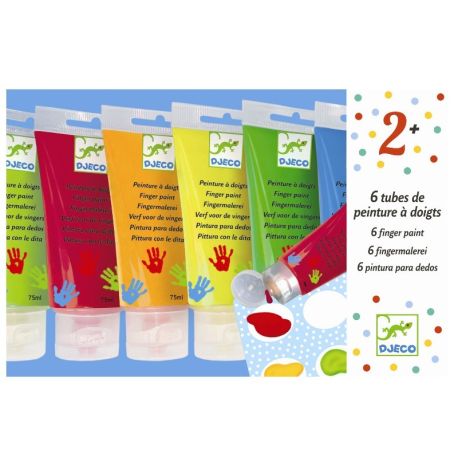 Klassiske farver fingermaling - 6 store tuber - Djeco