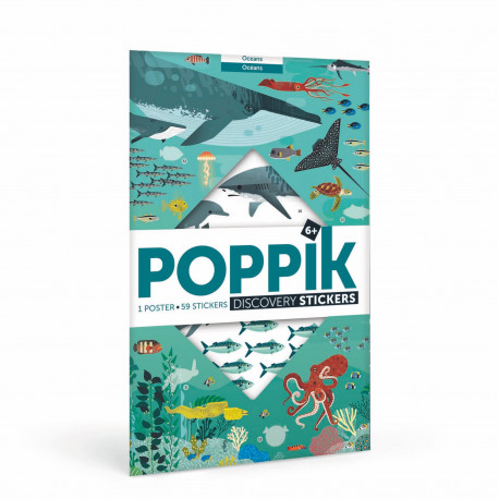 Havet 6-12 år - Plakat med 59 stickers - Poppik