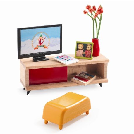 Dukkehusmøbler - TV-stuen - Djeco Petit Home 