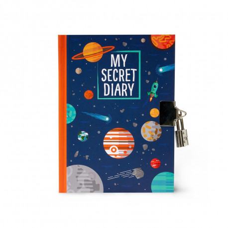 Space - Dagbog med lås & nøgle