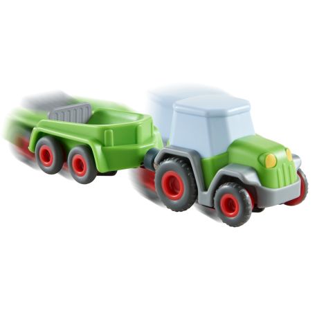 Traktor med anhænger - Bil med træk-tilbage funktion - HABA