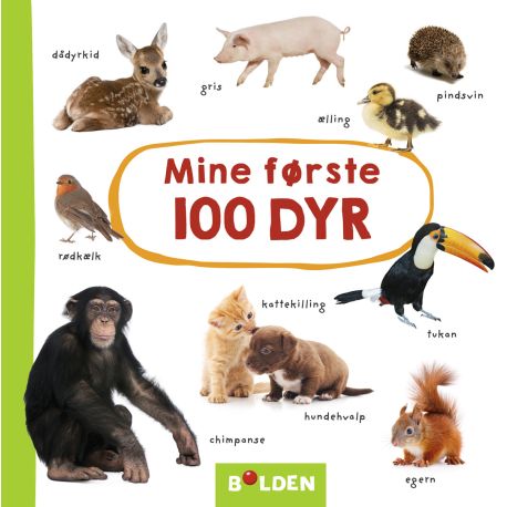 Mine første 100 dyr - Papbog - Forlaget Bolden
