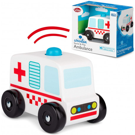 Ambulance med lyd - Træbil - Tobar