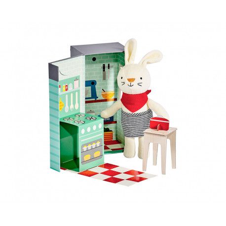 Kanin bamse med legekøkken - Petit Collage