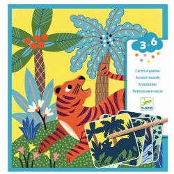 Store dyr - 4 scratchkort - Djeco