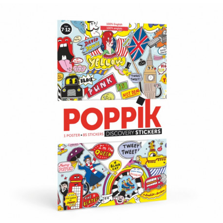 Cool Cartoons - Panorama plakat med 85 stickers - Poppik
