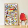 Cool Cartoons - Panorama plakat med 85 stickers - Poppik