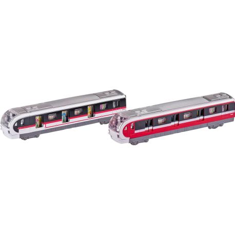 Metro tog med lyd - Metalbil med træk-tilbage funktion