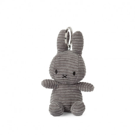 Mørkegrå Miffy nøglering - Fløjl 10 cm - Bon Ton Toys
