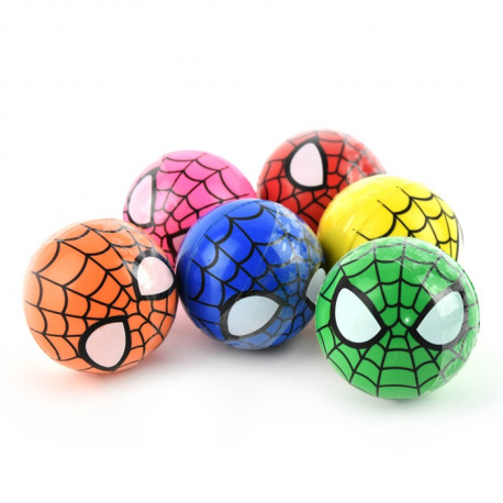 Stor spiderman hoppebold - 6 cm - Flere farver