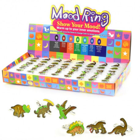 1 stk. Dinosaur børnering - Humørring der skifter farve - Ass. designs